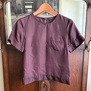 Marc Jacobs Silk Red and Burgundy/Purple Patterned Fabric size 0